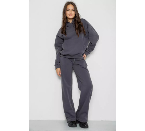 Спортивний костюм жіночий на флісі, колір темно-сірий, 241R2001-2