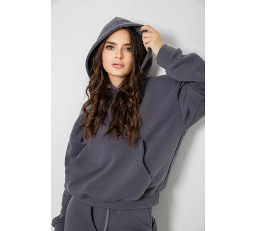 Спортивний костюм жіночий на флісі, колір темно-сірий, 241R2001-2