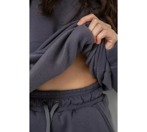 Спортивний костюм жіночий на флісі, колір темно-сірий, 241R2001-2