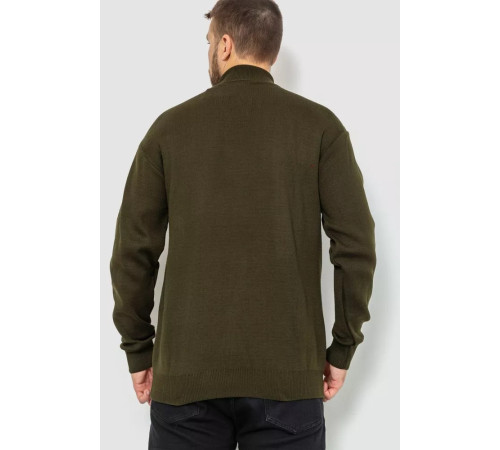 Гольф чоловічий з вишивкою тризуб, колір хакі, 161R07