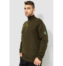 Гольф чоловічий з вишивкою тризуб, колір хакі, 161R07