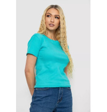 Футболка жіноча в рубчик, колір бірюзовий, 238R123-1
