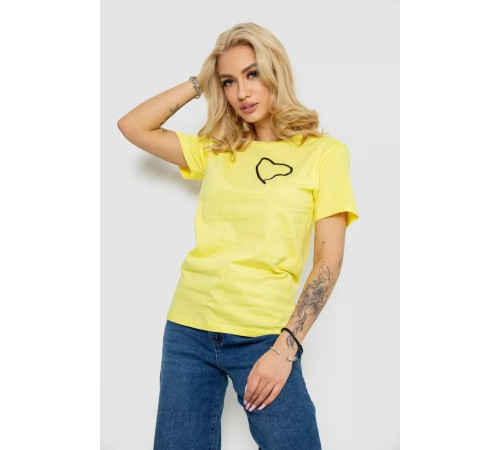 Женская футболка с принтом, цвет желтый, 238R557