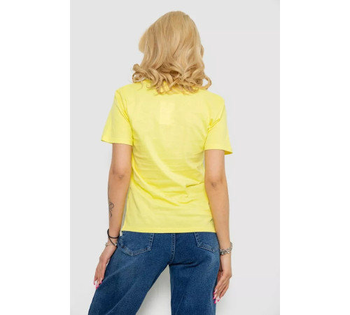 Женская футболка с принтом, цвет желтый, 238R557