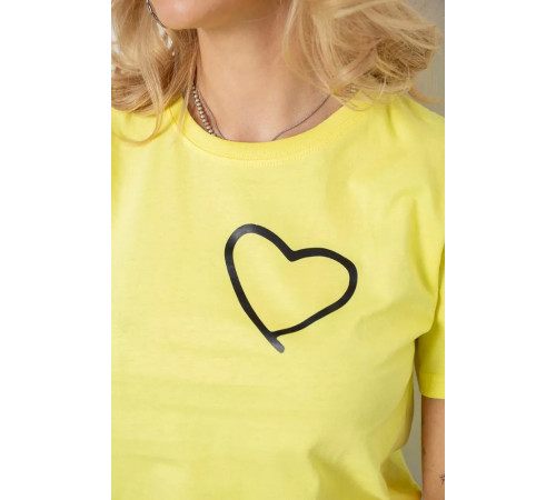 Женская футболка с принтом, цвет желтый, 238R557