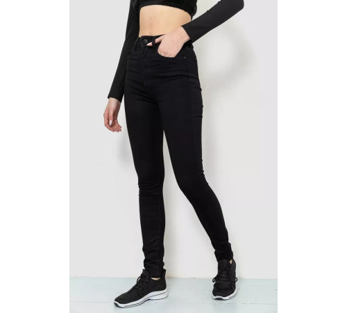Джинсы женские стрейч, цвет черный, 214R1442.