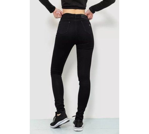 Джинсы женские стрейч, цвет черный, 214R1442.