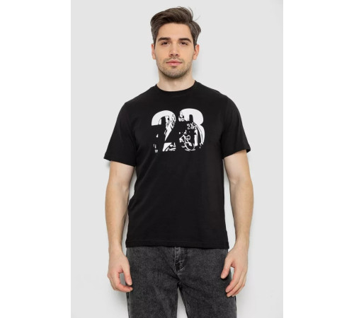 Футболка чоловіча з принтом, колір чорний, 241R1906
