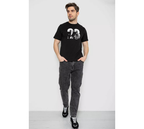 Футболка чоловіча з принтом, колір чорний, 241R1906