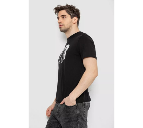 Футболка чоловіча з принтом, колір чорний, 241R1906