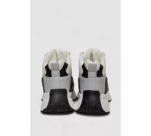 Кроссовки женские зимние на меху, цвет черно-белый, 248RXM21.