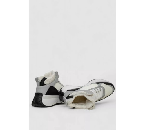 Кроссовки женские зимние на меху, цвет черно-белый, 248RXM21.