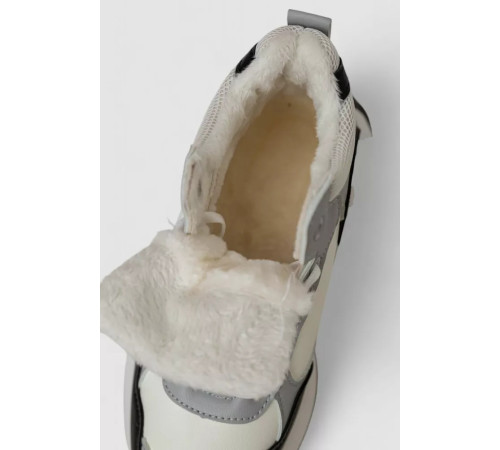 Кроссовки женские зимние на меху, цвет черно-белый, 248RXM21.