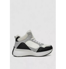 Кросівки жіночі зимові на хутрі, колір чорно-білий, 248RXM21