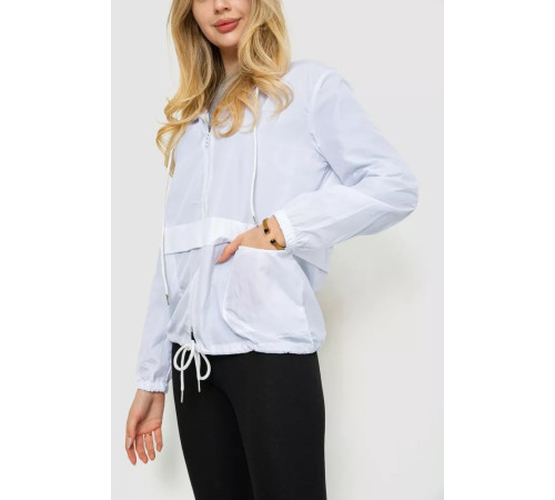 Вітровка жіноча з капюшоном, колір білий, 177R042