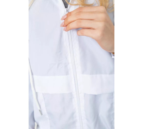 Вітровка жіноча з капюшоном, колір білий, 177R042