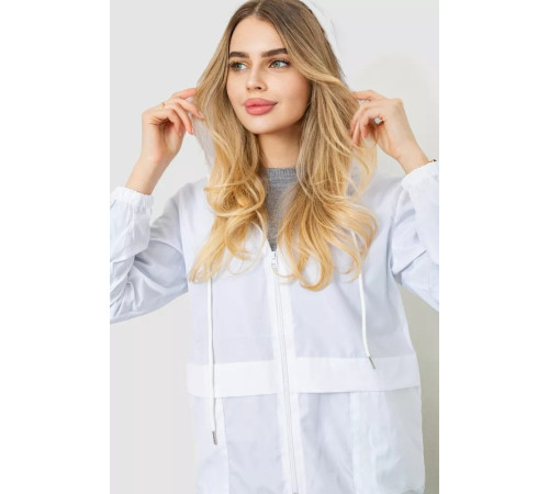 Вітровка жіноча з капюшоном, колір білий, 177R042