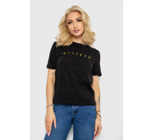 Женская футболка с принтом, цвет черно-золотистый, 238R57376