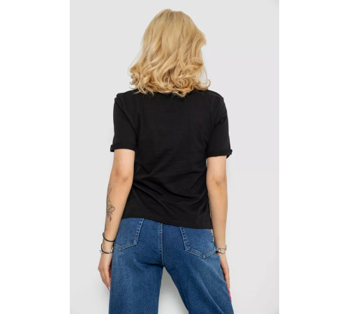 Женская футболка с принтом, цвет черно-золотистый, 238R57376