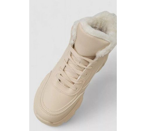 Кросівки жіночі зимові на хутрі, колір бежевий, 248RDM08