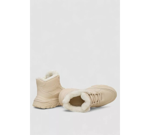 Кросівки жіночі зимові на хутрі, колір бежевий, 248RDM08