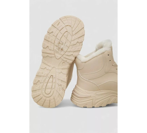 Кросівки жіночі зимові на хутрі, колір бежевий, 248RDM08