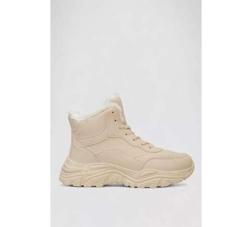 Кросівки жіночі зимові на хутрі, колір бежевий, 248RDM08