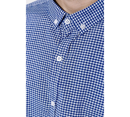 Рубашка, сине-белая в клетку, с длинными рукавами, 511F006