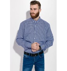 Сорочка, синьо-біла у клітку, з довгими рукавами, 511F006