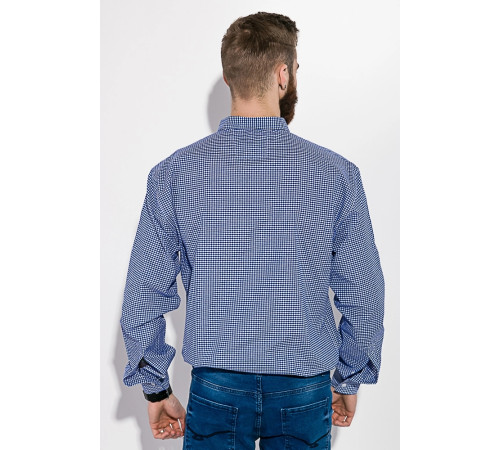 Рубашка, сине-белая в клетку, с длинными рукавами, 511F006