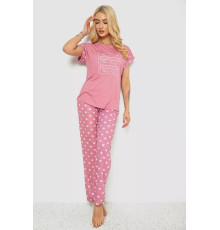 Женская пижама с принтом, цвет пудровый, 243R2082