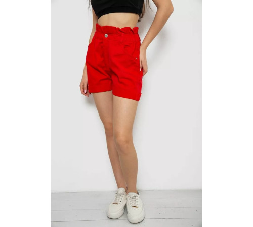 Шорты женские джинсовые, цвет красный, 182R1684