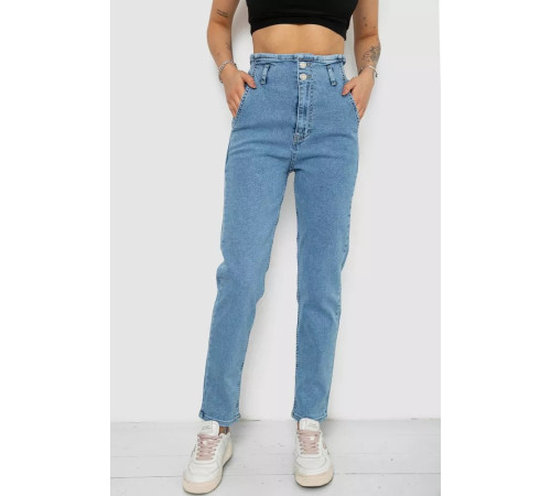 Джинси жіночі Mom-fit, колір блакитний, 244R1640S20