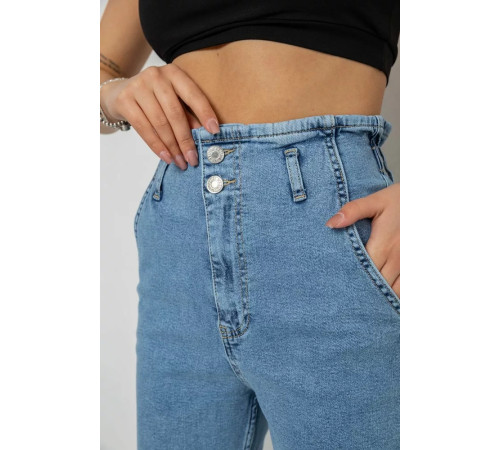 Джинси жіночі Mom-fit, колір блакитний, 244R1640S20