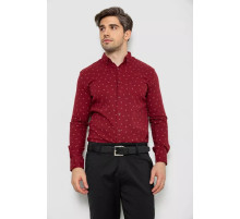 Рубашка мужская с принтом, цвет бордовый, 214R7365-1.