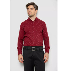 Сорочка чоловіча з принтом, колір бордовий, 214R7365-1