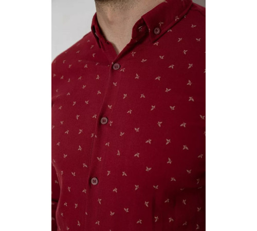 Сорочка чоловіча з принтом, колір бордовий, 214R7365-1