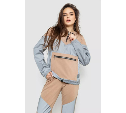 Спорт костюм женский демисезонный, цвет бежево-серый, 119R527