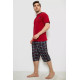 Піжама чоловіча з принтом, колір бордовий, 243R2006