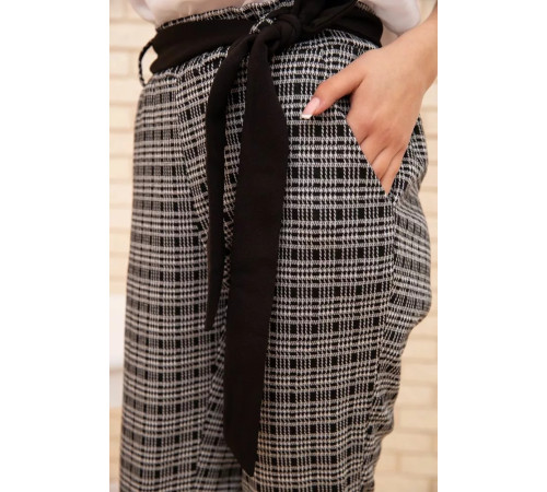 Жіночі вкорочені штани, в клітку, колір Сірий, 172R9313-2