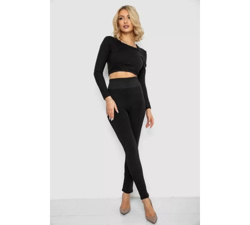 Лосіни на хутрі, колір чорний, 139R940