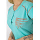 Женская пижама с принтом, цвет бирюзовый, 243R0004-P10