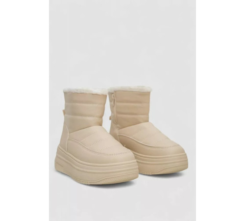 Дутики женские зимние на меху, цвет бежевый, 248RAM018