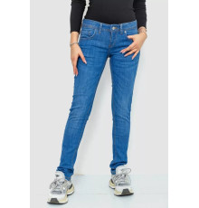 Джинси жіночі однотонні, колір синій, 244R014