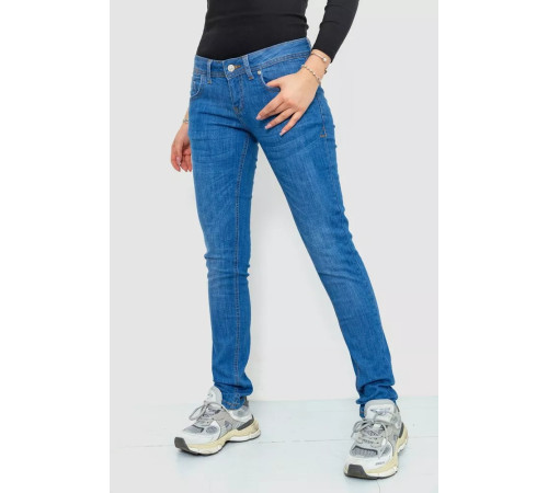 Джинсы женские однотонные, цвет синий, 244R014
