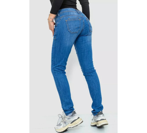 Джинсы женские однотонные, цвет синий, 244R014