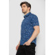 Сорочка чоловіча з принтом, колір джинс, 214R6917-91