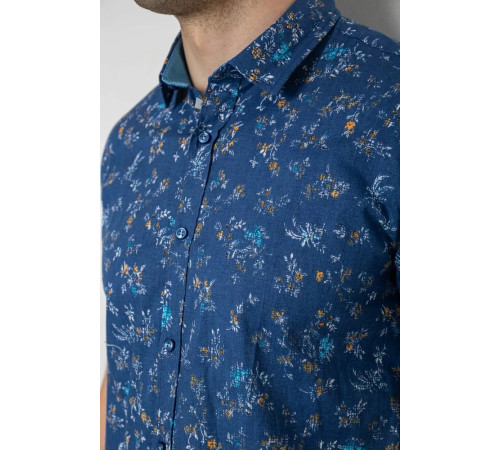 Сорочка чоловіча з принтом, колір джинс, 214R6917-91