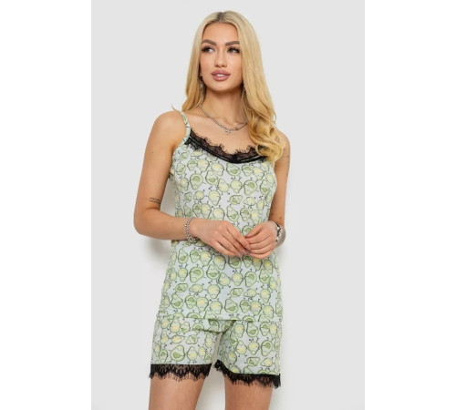 Женская пижама с принтом, цвет оливковый, 243R2125.