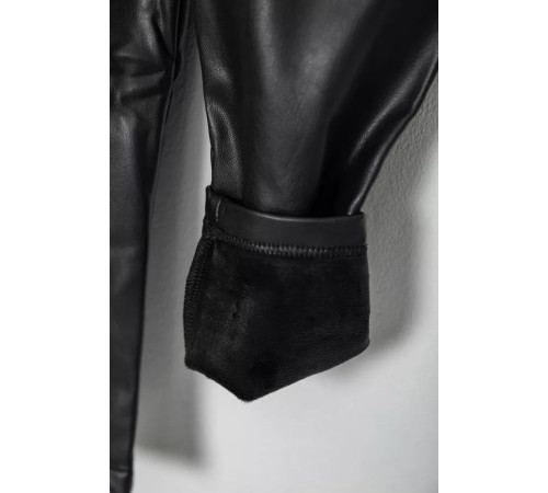 Лосины детские экокожа, цвет черный, 102R1518